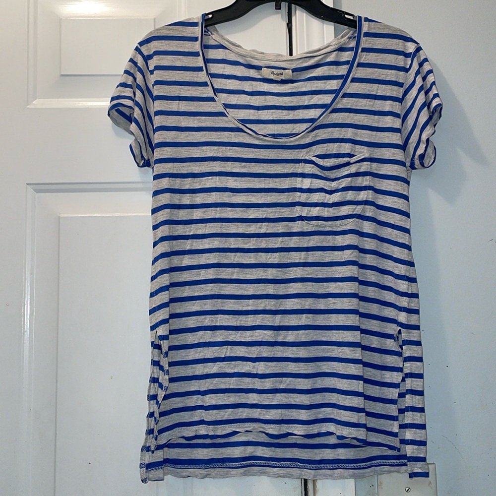 Madewell Blue and White Striped Top